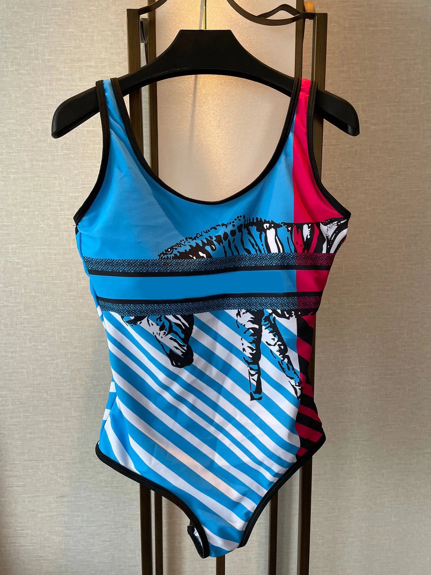 Retro Pattern Printed Personalized Swimsuit