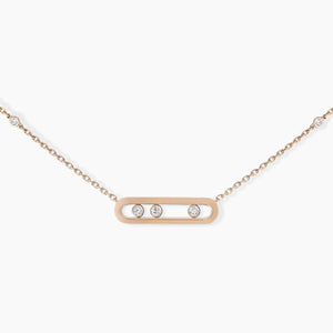 925 Sterling Silver Classic Mobile Three Diamond Necklace