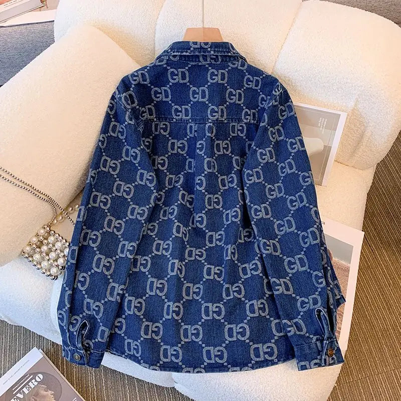 Denim Loose Lapel Jacket