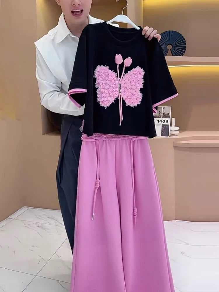 High-end Three-dimensional Butterfly Printing Pantset
