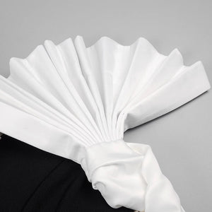 Elegant Folding fan Patchwork Bodycon Dress