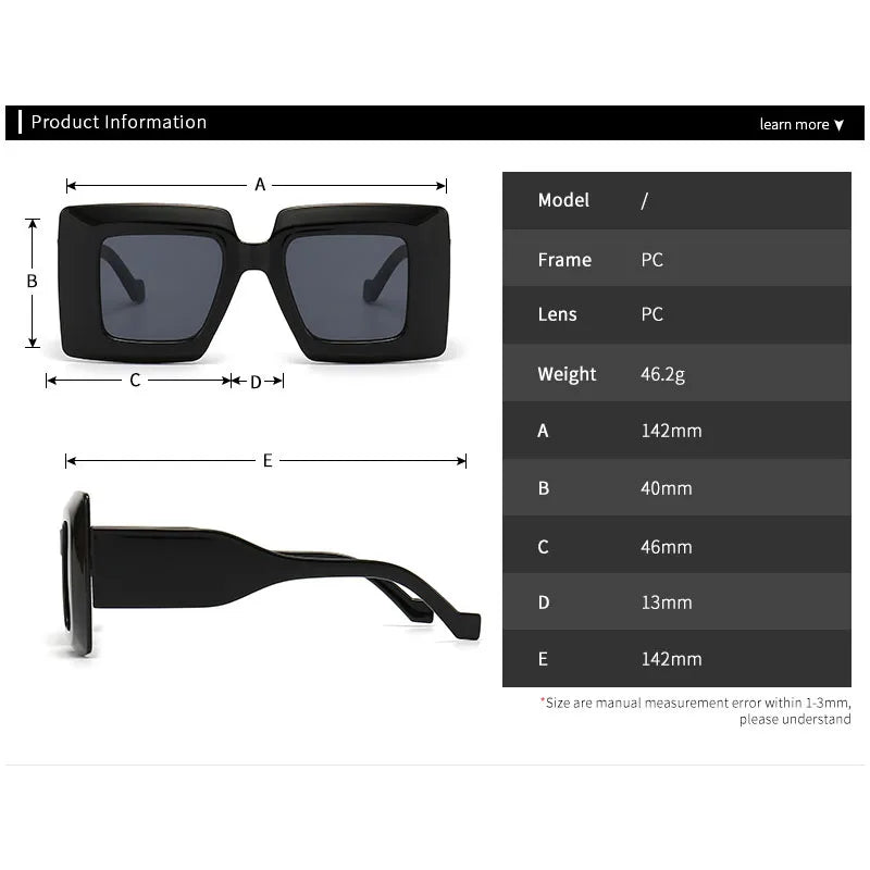 Oversized Square Stripe Sunglasses