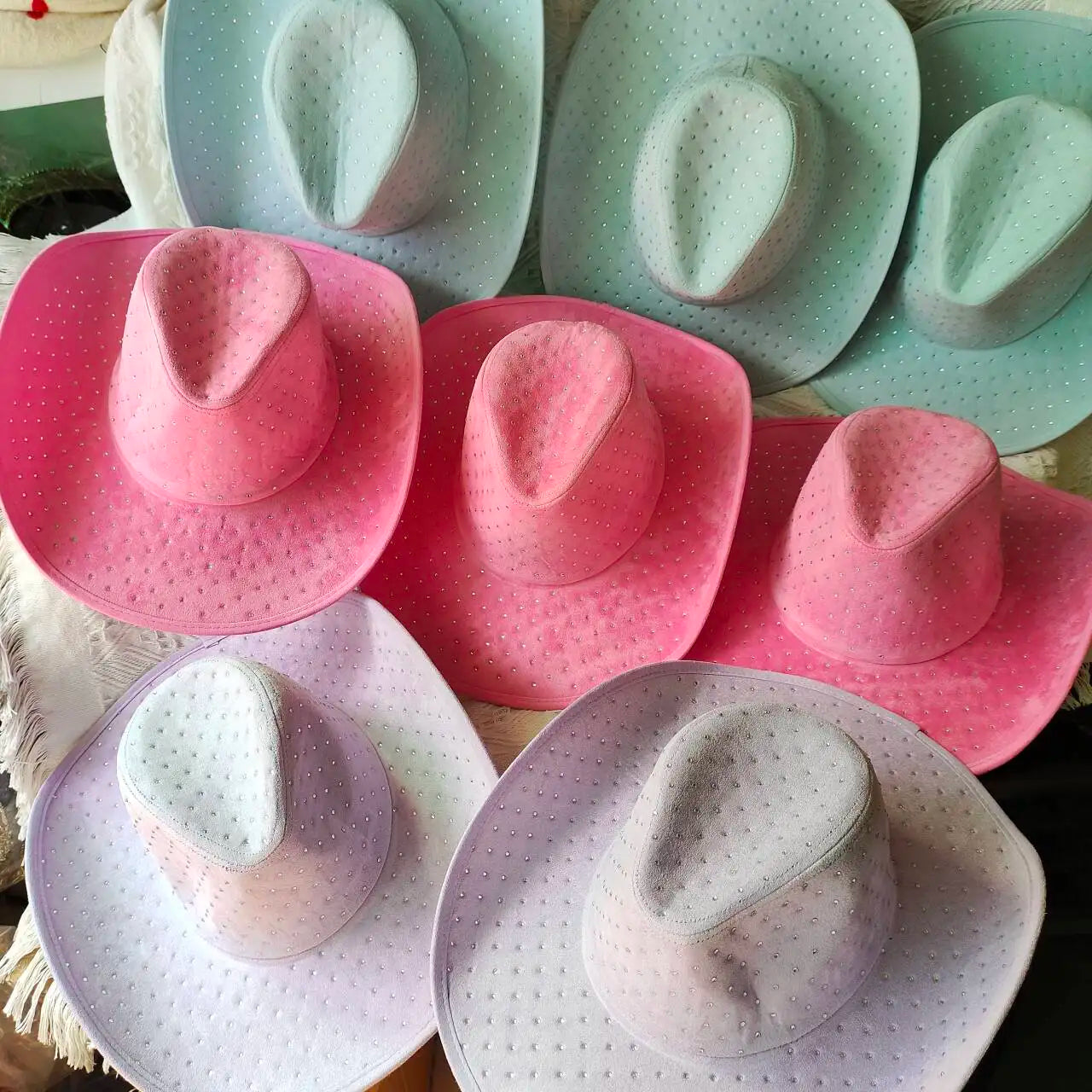Western Cowboy Hat Rhinestone Denim