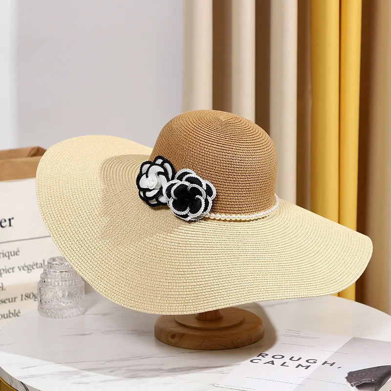 Two Tones Wide Brim Summer Hat