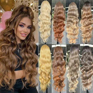 Ponytail 28Inches Blond 27/ 613 Synthetic Hair Extension 180grams Heat Resistant