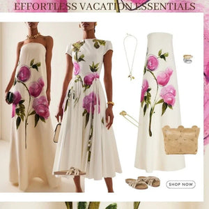 Bandeau Blossom Print Dresses
