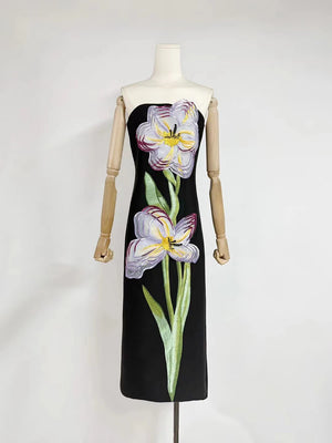 Hit Color Slimming Spliced 3D Flower Elegant Dresses