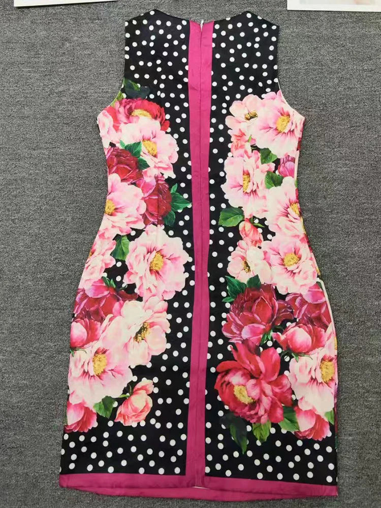 Flower Polka-Dot Printing Dress