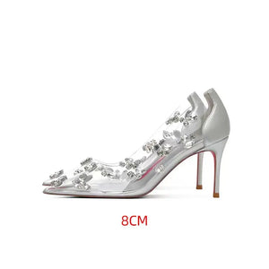 Silver Transparent Rhinestone Shoe