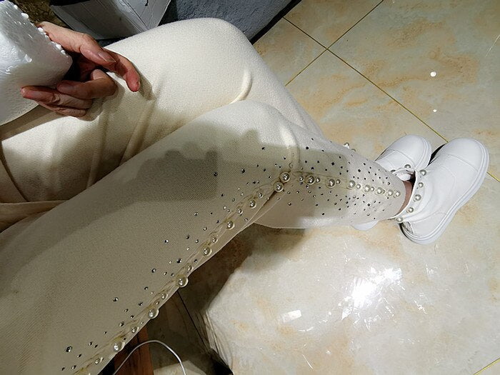 Rhinestone Cashmere Pants