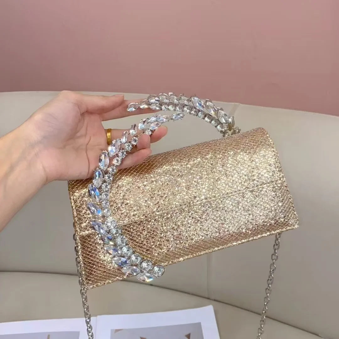Luxury Satin Metal Handheld Women Handbag