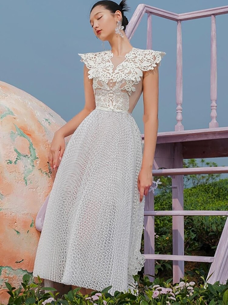 Embroidery Hollow Out Dresses