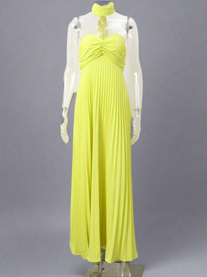 Elegant Strapless Ribbon Long Dress
