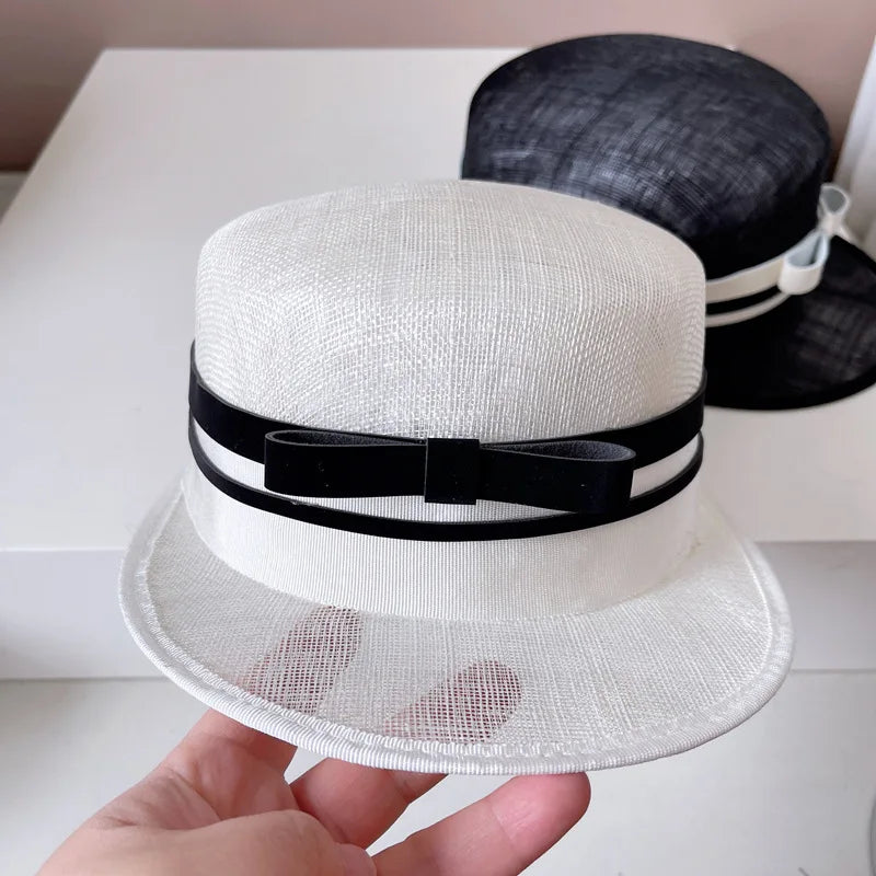 Japanese Front Bow Linen Equestrian Hat