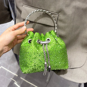 Handle Rhinestones Evening clutch Bag
