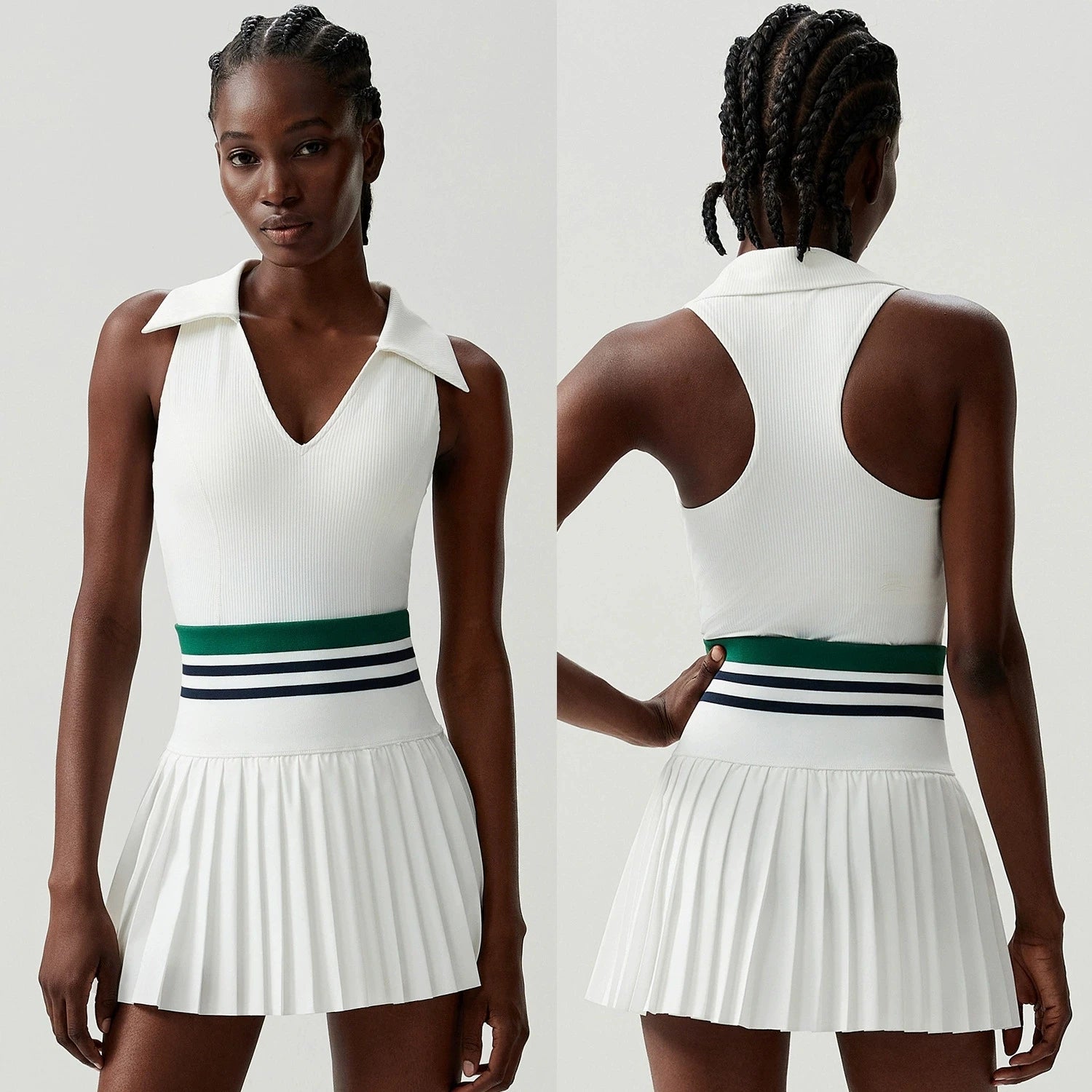 2 Pieces Mini Skirts  Sports Bra Skorts With Pocket