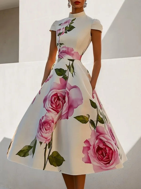 Flower Print Midi Dresses