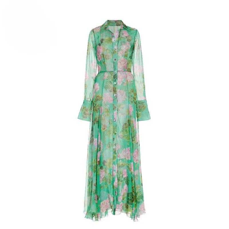 Floral Elegant Party Green Dresses
