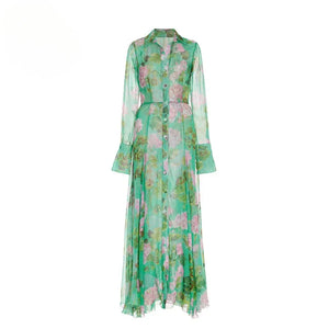 Floral Elegant Party Green Dresses
