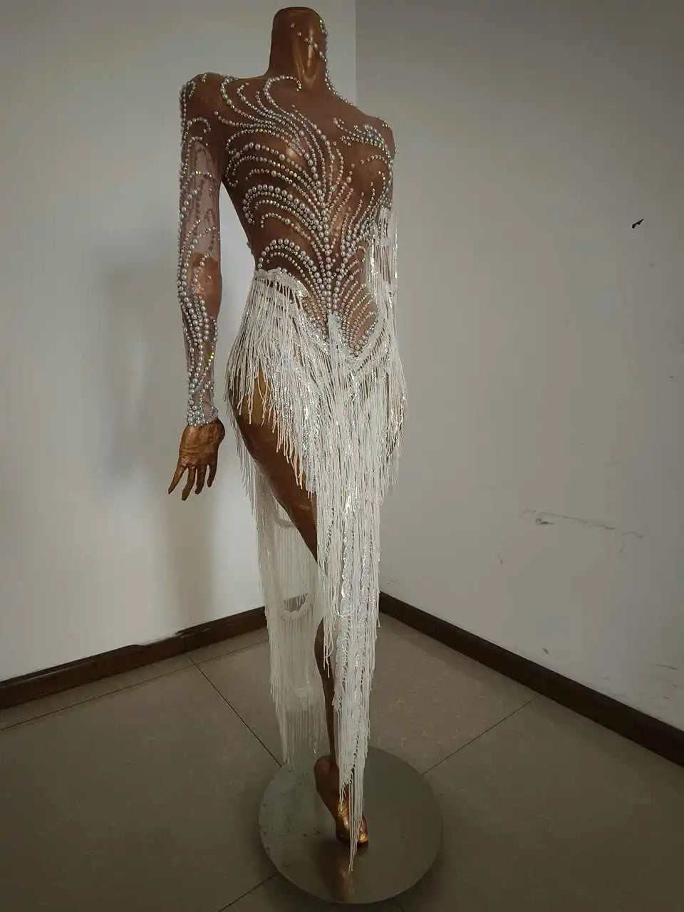 Sparkly Rhinestones Sequins Fringes Dress