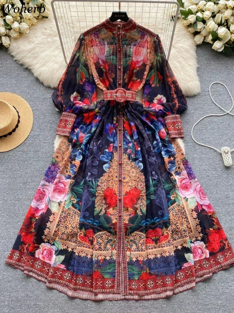 Elegant Lantern Sleeve Dress
