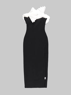Elegant Folding fan Patchwork Bodycon Dress