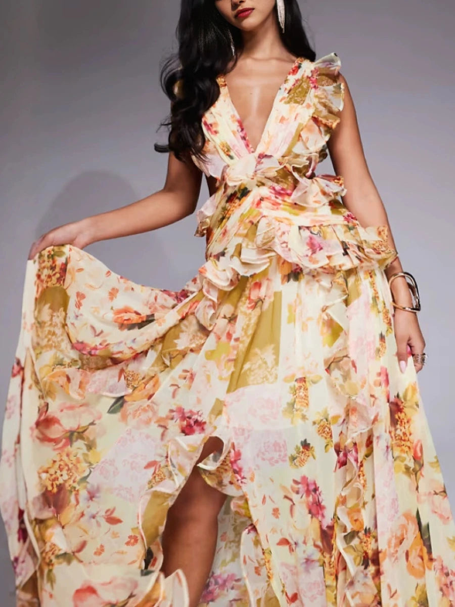 Runway Ruffles Edge French Dress