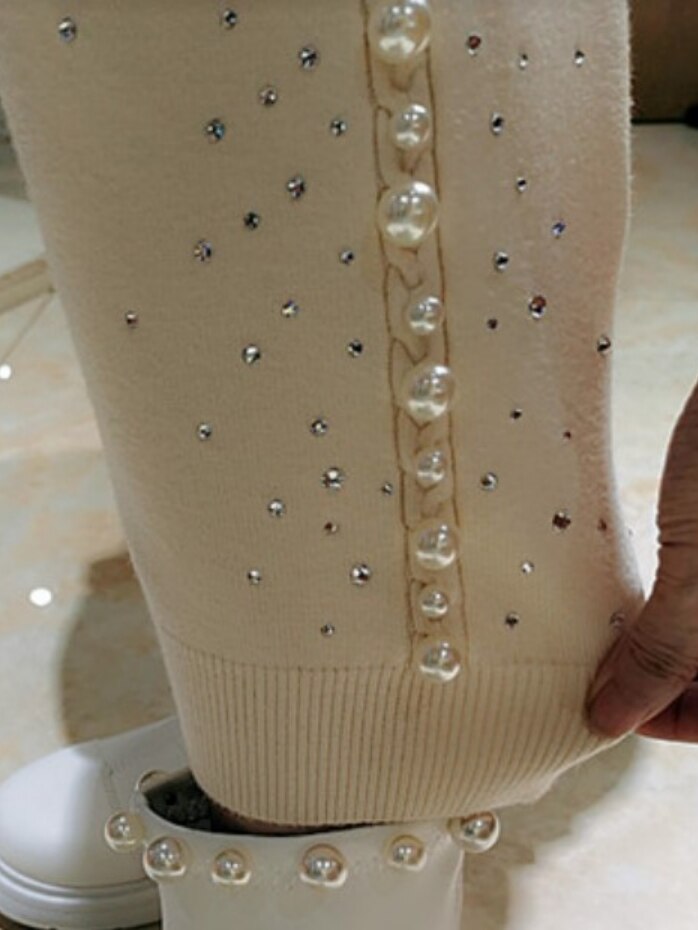 Rhinestone Cashmere Pants