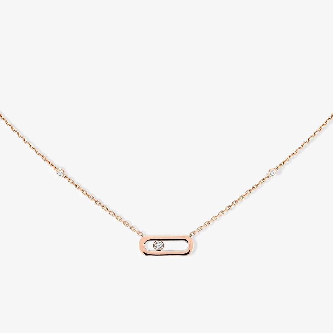 925 Sterling Silver Classic Mobile Three Diamond Necklace