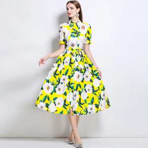 Flower Print Midi Dress
