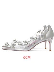 Silver Transparent Rhinestone Shoe