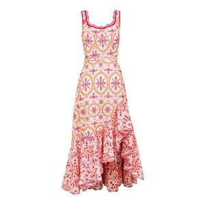 Embroidery Hollow Out Printing Dresses