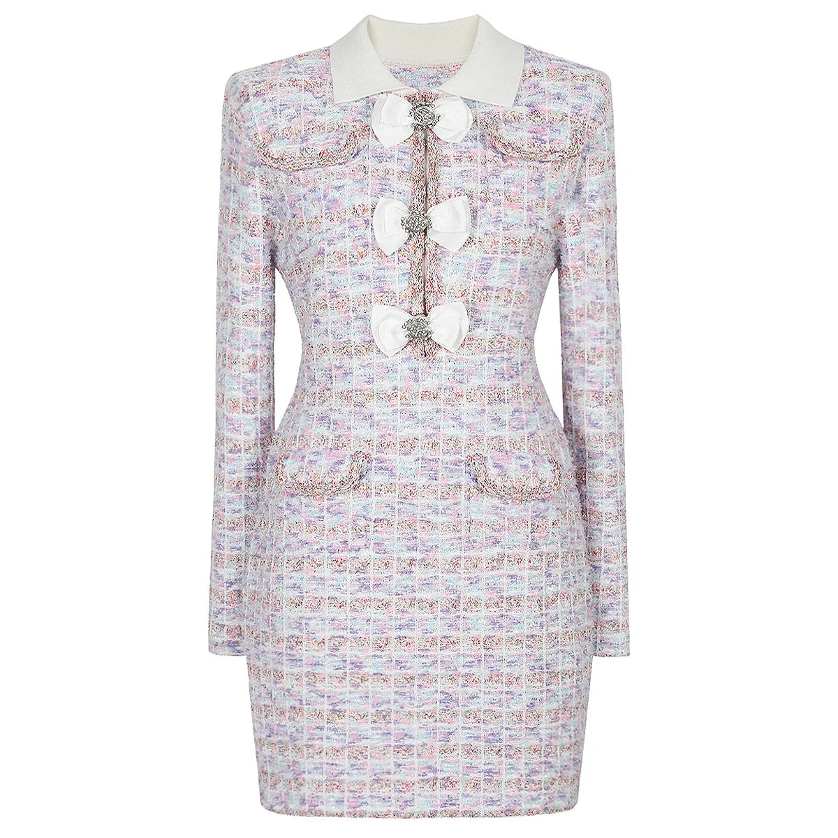 Designer Spring Long Sleeve Knitted Sweater Dresses