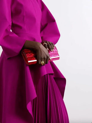 Fuchsia Wedding Banquet Maxi Dresses