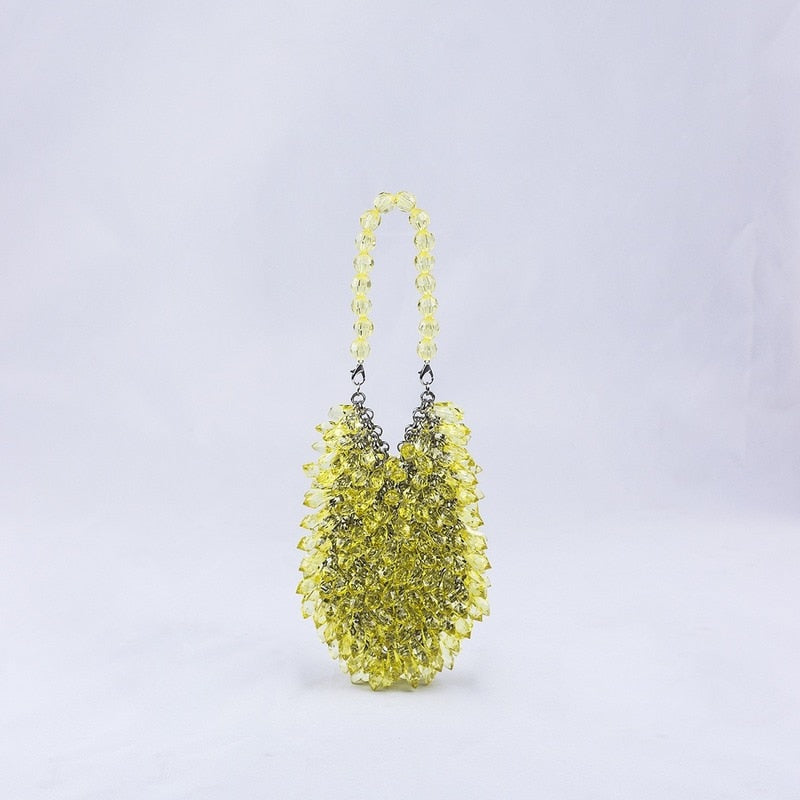HandWoven Clear Crystal Acrylic Handbag