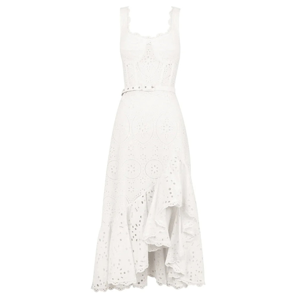 Embroidery Hollow Out Printing Dresses