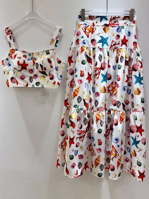 Big swing A-shaped Skirt two-piece Suit