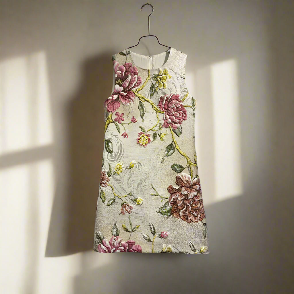 Beading Jacquard Vintage Dress