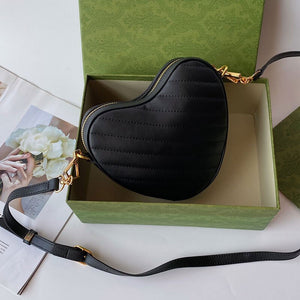 High Quality Leather Heart Shaped Crossbody Bag