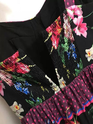 Fashion polka-dot Print Slim Tube Top Dress