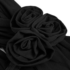 Rose Flower Crop Top Off Shoulder Sleeveless & Pants