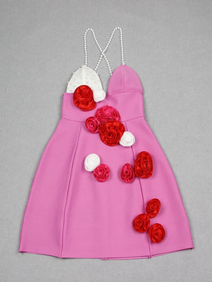 3D Flower Bandage Dress