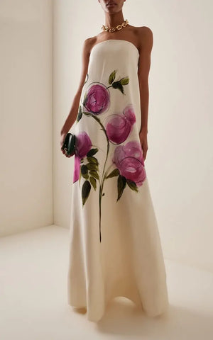 Bandeau Blossom Print Dresses