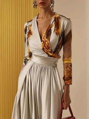 Elegant One-piece Suit Printed Deep Jumpsuit