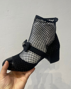 Crystal Mesh Bowknot Mary Jane Round Toe Luxury Sandals