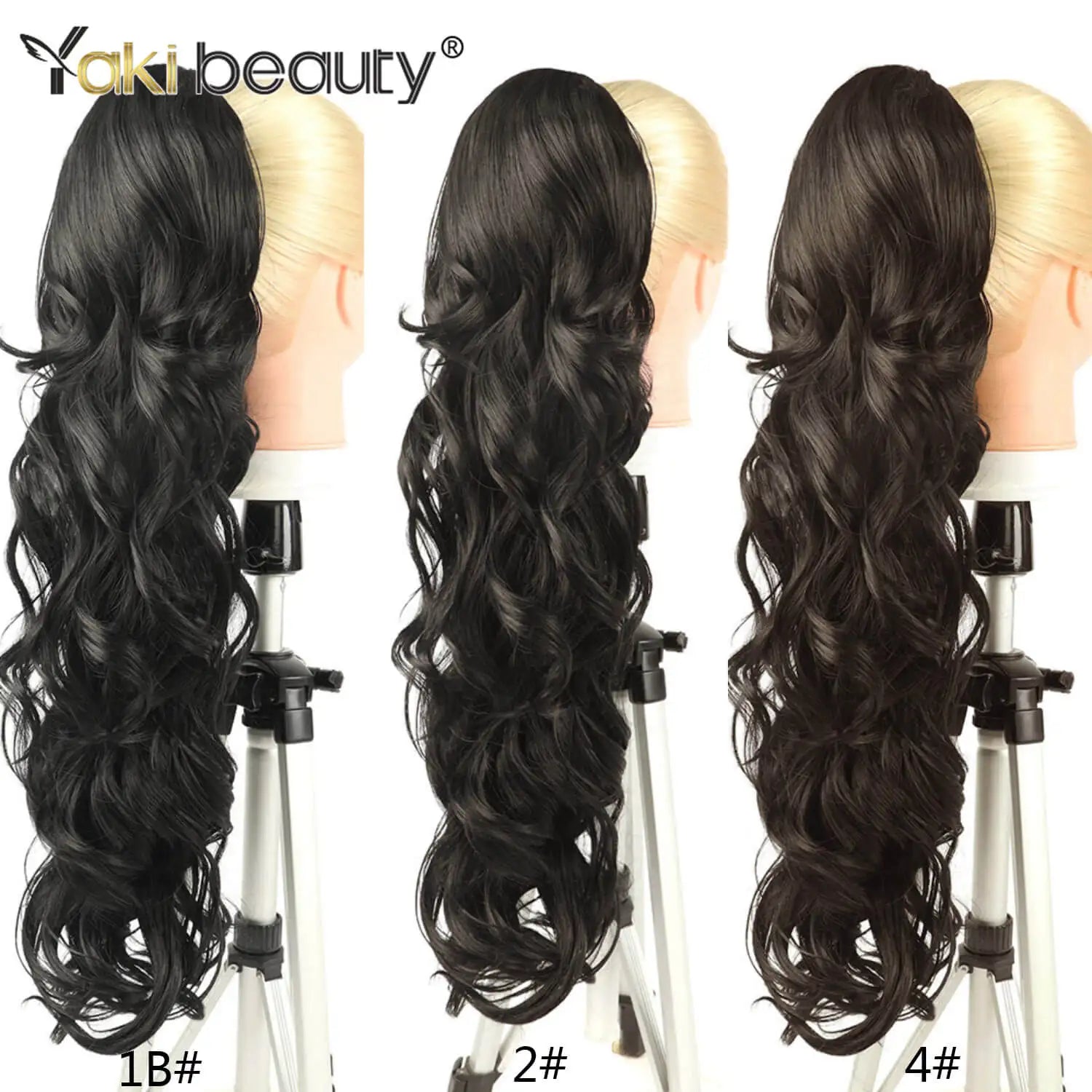 Synthetic 28inch Long Claw On Clip Ponytail Hair