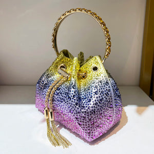 Handle Rhinestones Evening clutch Bag