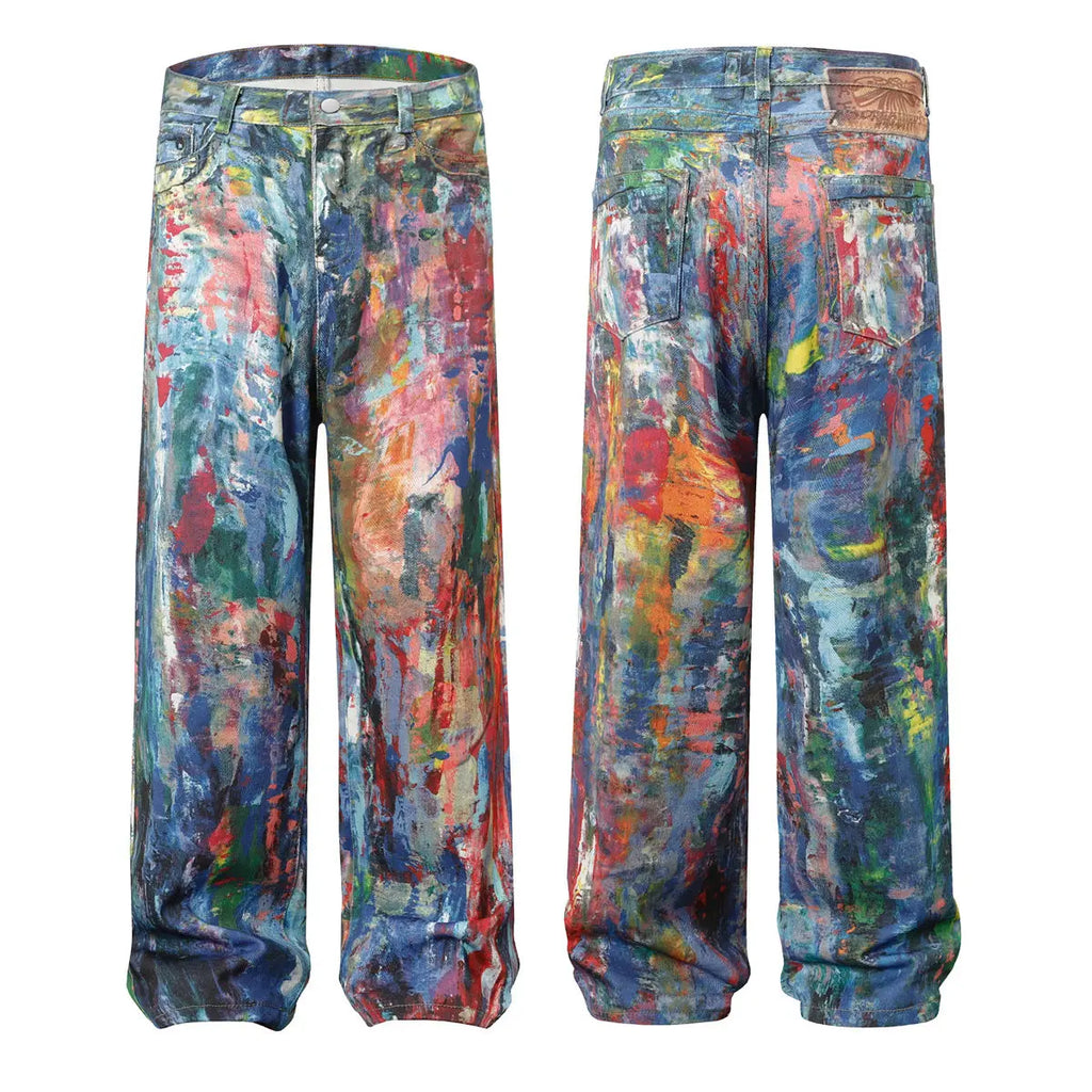 Street Style Graffiti Baggy Jeans