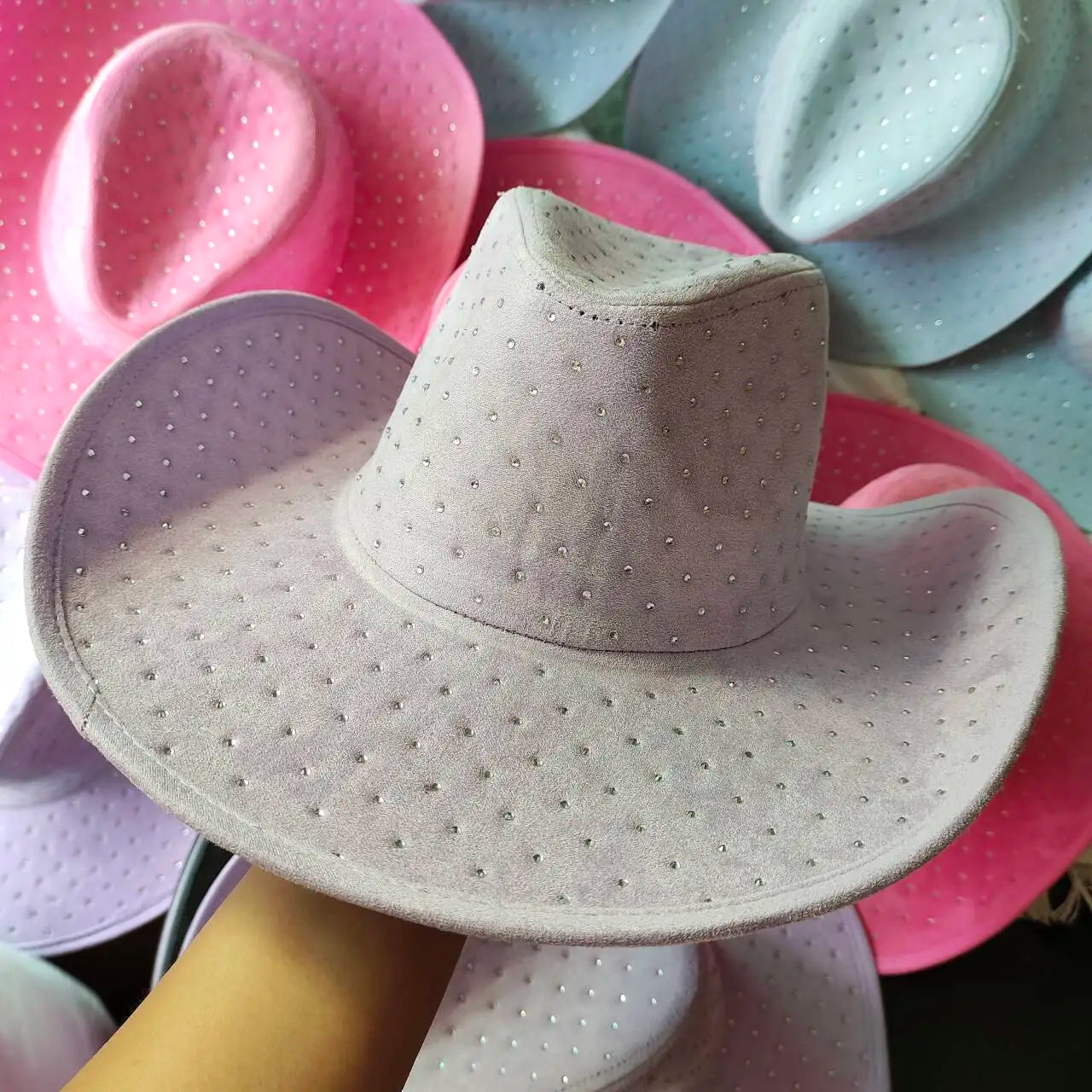 Western Cowboy Hat Rhinestone Denim
