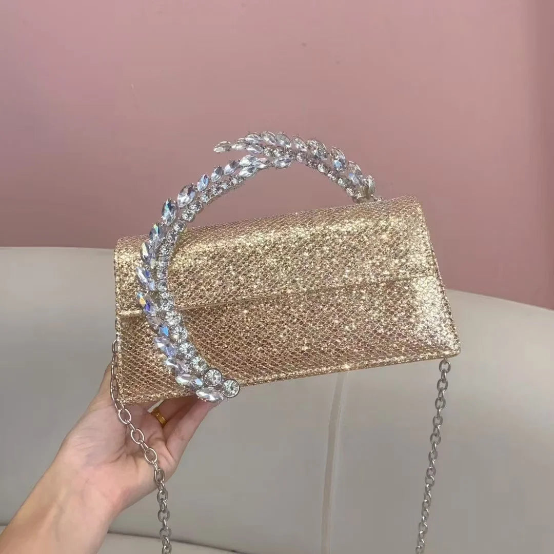 Luxury Satin Metal Handheld Women Handbag